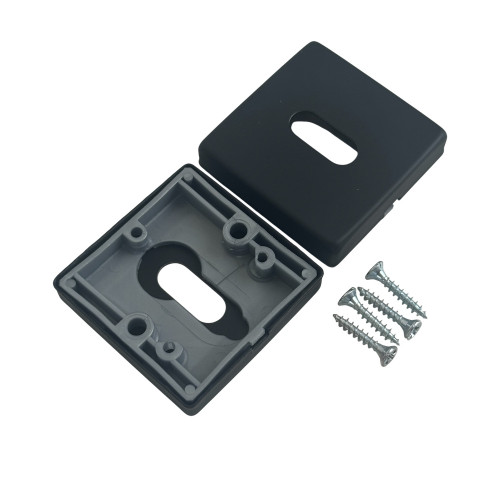 ROSACE CARRE NOIR MAT CLE POUR CHAMBRE