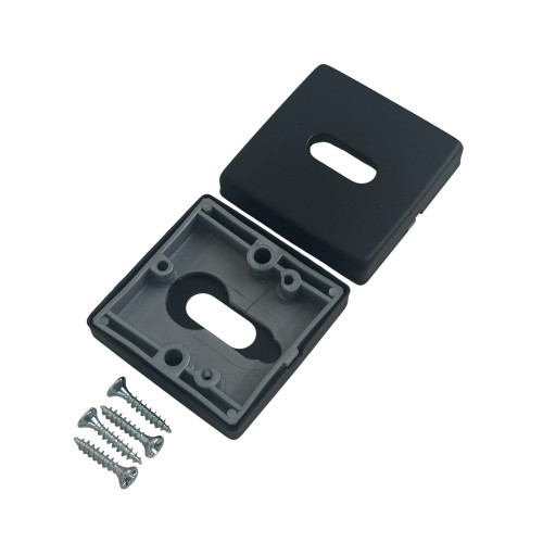 ROSACE CARRE NOIR MAT CLE POUR CHAMBRE