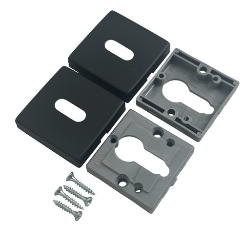 ROSACE CARRE NOIR MAT CLE POUR CHAMBRE