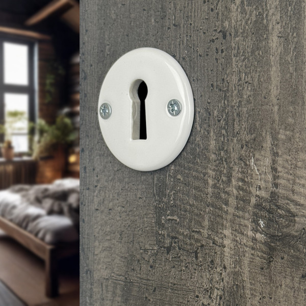 Rosace porcelaine ronde clé