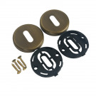 ROSACE RONDE EN LAITON PATINE CLE