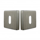 2 rosaces de poignée de porte rondes Mira, Aluminium nickel mat entrée de clé pour chambre