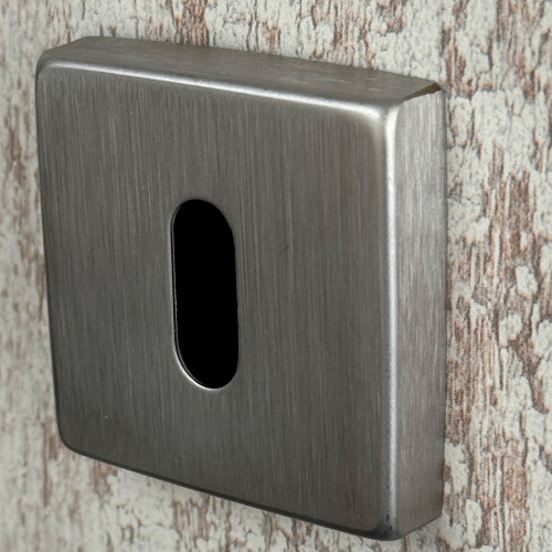 2 rosaces de poignée de porte rondes Mira, Aluminium nickel mat entrée de clé pour chambre