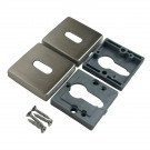 2 rosaces de poignée de porte rondes Mira, Aluminium nickel mat entrée de clé pour chambre