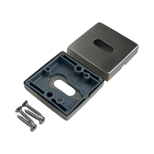 2 rosaces de poignée de porte rondes Mira, Aluminium nickel mat entrée de clé pour chambre