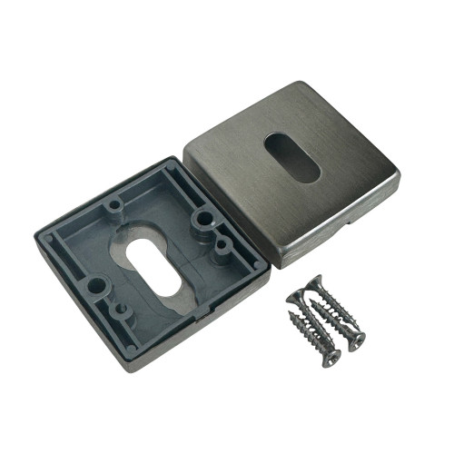 2 rosaces de poignée de porte rondes Mira, Aluminium nickel mat entrée de clé pour chambre