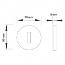 2 rosaces de poignée de porte rondes à visser LIMBUS, Zamak nickel mat