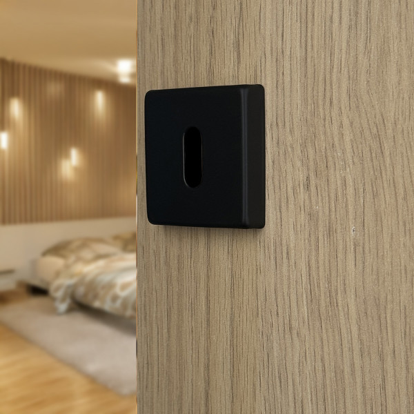 ROSACE CARRE DIAMETRE 52 mm noir entrée de clé