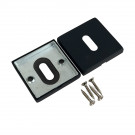 ROSACE CARRE DIAMETRE 52 mm noir entrée de clé