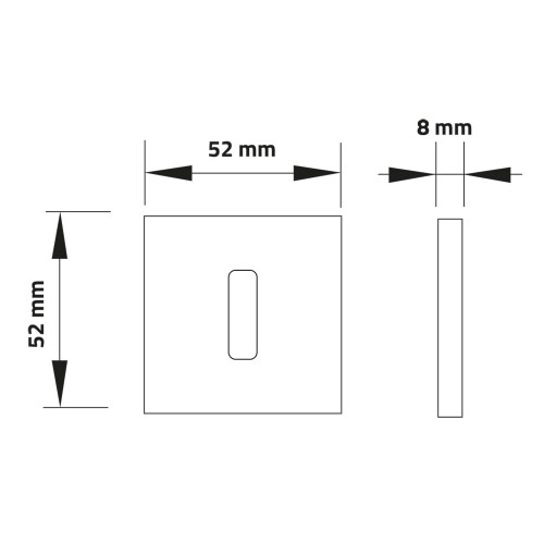 Rosace carré entrée de clé inox