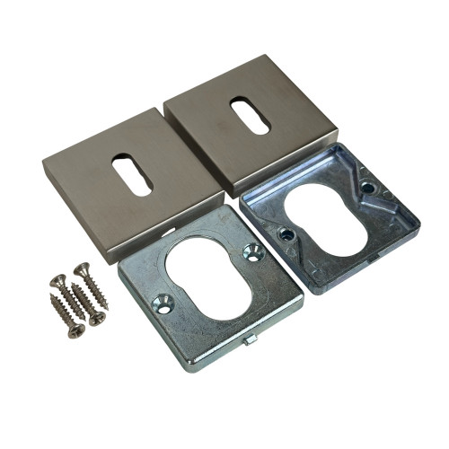 Rosace carré entrée de clé inox