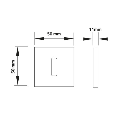 ROSACE CARRE BLANC MAT ENTREE DE CLE