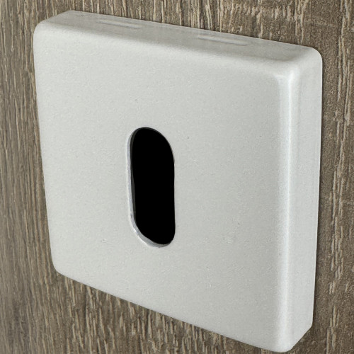 ROSACE CARRE BLANC MAT ENTREE DE CLE