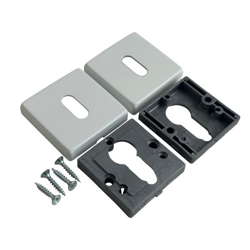 ROSACE CARRE BLANC MAT ENTREE DE CLE