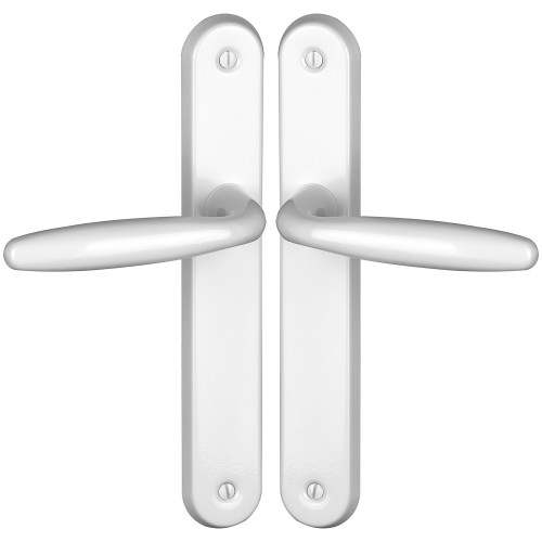 2 poignées de porte BRISTOL, Aluminium blanc RAL9016 mat entraxe 195 mm