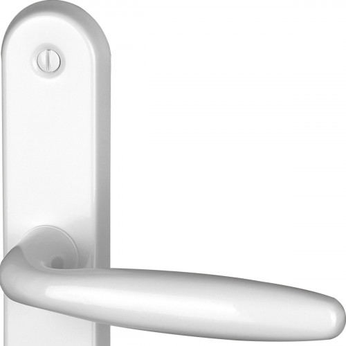 2 poignées de porte BRISTOL, Aluminium blanc RAL9016 mat entraxe 195 mm