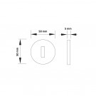 2 rosaces de poignée de porte rondes LIZON, Porcelaine rose