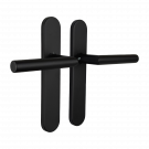 2 poignées de porte Dualfit - Edison, Inox noir mat entraxe 165 et 195 mm sans trou