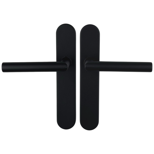 2 poignées de porte Dualfit - Edison, Inox noir mat  entraxe 165 et 195 mm sans trou