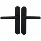 2 poignées de porte Dualfit - Edison, Inox noir mat  entraxe 165 et 195 mm sans trou