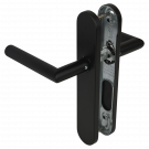 2 poignées de porte Dualfit - Edison, Inox noir mat entraxe 165 et 195 mm sans trou