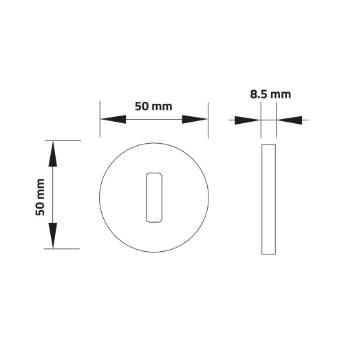 Rosace laiton poli avec liseré fonction entrée de clé