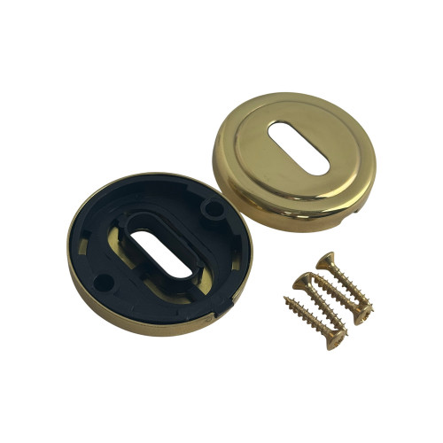 Rosace laiton poli avec liseré fonction entrée de clé