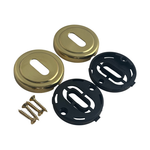 Rosace laiton poli avec liseré fonction entrée de clé