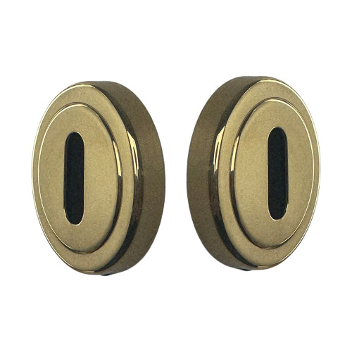 Rosace laiton poli avec liseré fonction entrée de clé