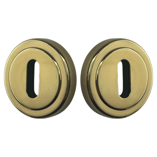 Rosace laiton poli avec liseré fonction entrée de clé