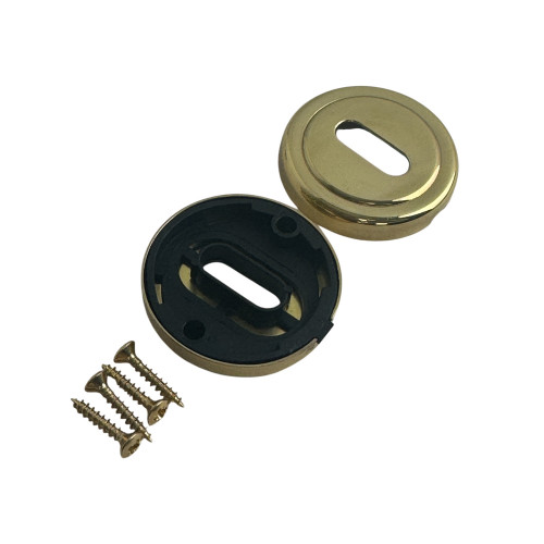 Rosace laiton poli avec liseré fonction entrée de clé