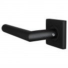 2 poignées de porte sur rosace carrée BRUNELLA, Ressort bidirectionnel, Inox noir mat