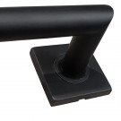 2 poignées de porte sur rosace carrée BRUNELLA, Ressort bidirectionnel, Inox noir mat