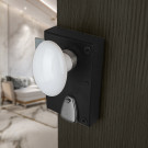 2 boutons de porte intérieure OLIVES, Porcelaine blanc embase nickelé, Carré 6 et 7 mm