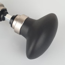 2 boutons de porte intérieure OLIVES, Porcelaine Noir, Carré 6 mm - Embase nickel mat