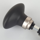 2 boutons de porte intérieure OLIVES, Porcelaine Noir, Carré 6 mm - Embase nickel mat