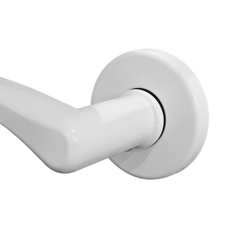 2 poignées de porte sur rosace ronde EVA, Aluminium blanc mat - Zoom Produit - Vue 1