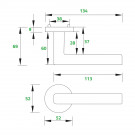2 poignées de porte sur rosace ronde EVA, Aluminium blanc mat