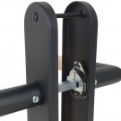 Poignée de porte PRETY plaque acier bois brut bec de canne