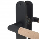 Poignée de porte PRETY plaque acier bois brut bec de canne