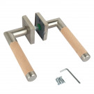 Pretty sur rosace carré en inox mat béquille fsc bois brut