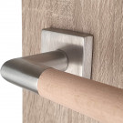 Pretty sur rosace carré en inox mat béquille fsc bois brut
