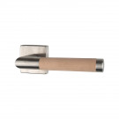 Pretty sur rosace carré en inox mat béquille fsc bois brut