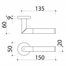 Poignée sur rosace ronde Pretty en inox béquille bois brute FSC