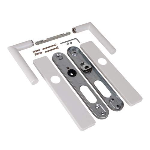 2 poignées de porte Dualfit - EDISON, blanc, sans trou