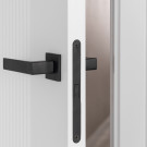 2 poignées de porte sur rosace carrée LOFT, Métal noir mat