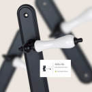 2 poignées de porte BELLEVILLE, béquille Porcelaine blanc entraxe 195 mm