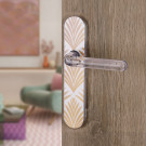 2 poignées de porte ÉPHÉMÈRE, Plastique translucide entraxe adaptable de 165 à 195 mm sans trou