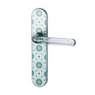 2 poignées de porte ÉPHÉMÈRE, Plastique translucide entraxe adaptable de 165 à 195 mm sans trou