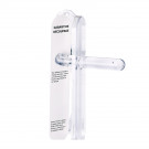 2 poignées de porte ÉPHÉMÈRE, Plastique translucide entraxe adaptable de 165 à 195 mm sans trou